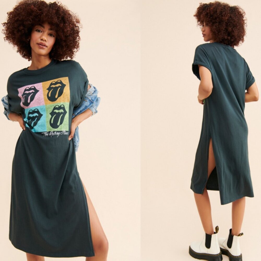Letluv x Anthropologie Rolling Stones T-Shirt Dress | Rare Sold Out Style | XS